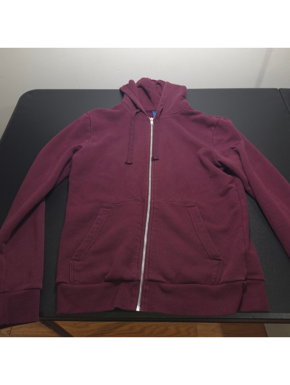 Divided Burgundy Full Zip Hoodie Sweatshirt Size Small